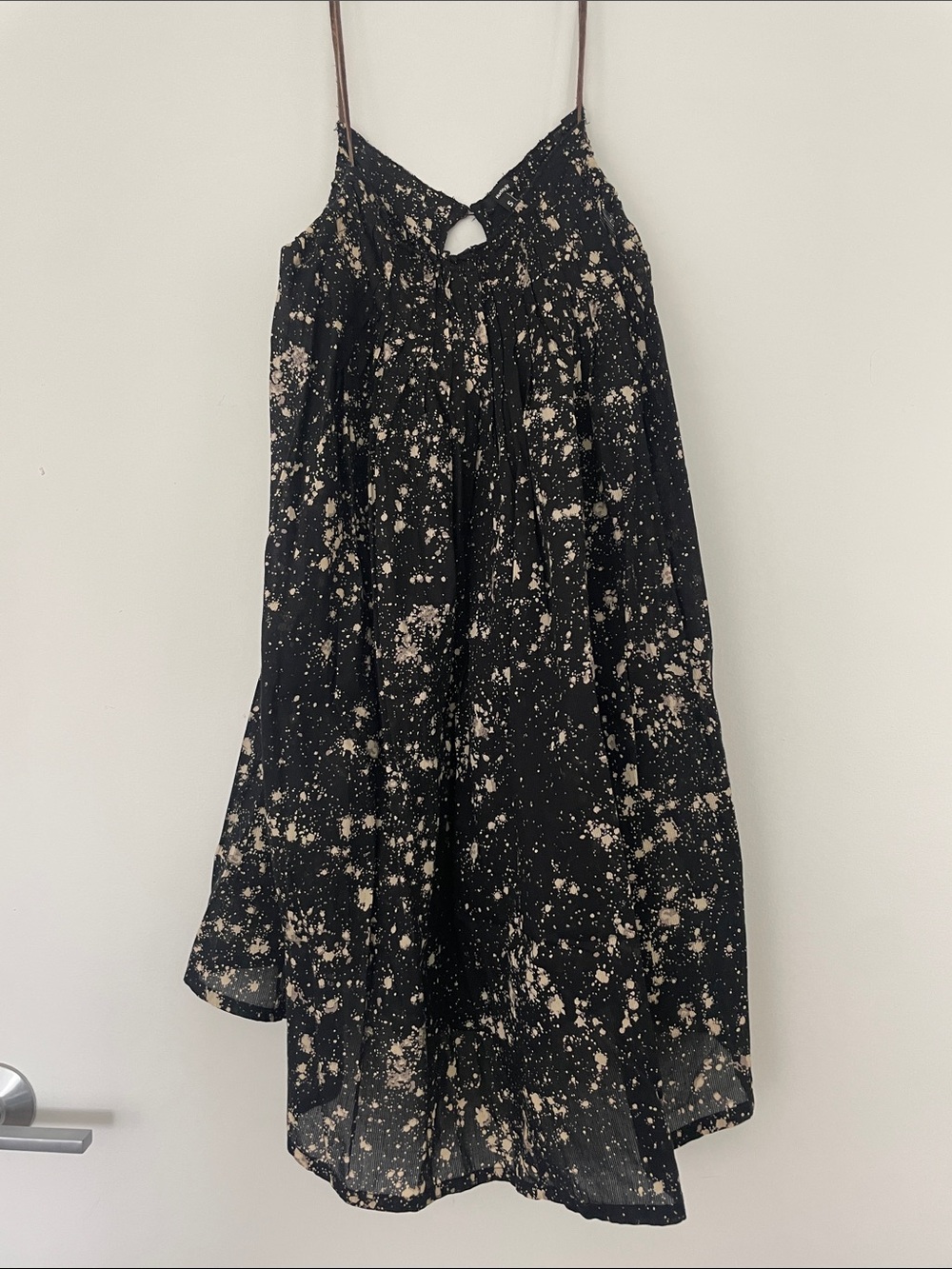 Hurley Black Sundress with Cream Splatter Print